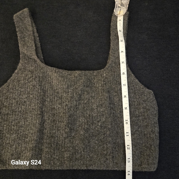 Everlane M Gray Wool Blend Crop Top NWTS - Picture 7 of 8